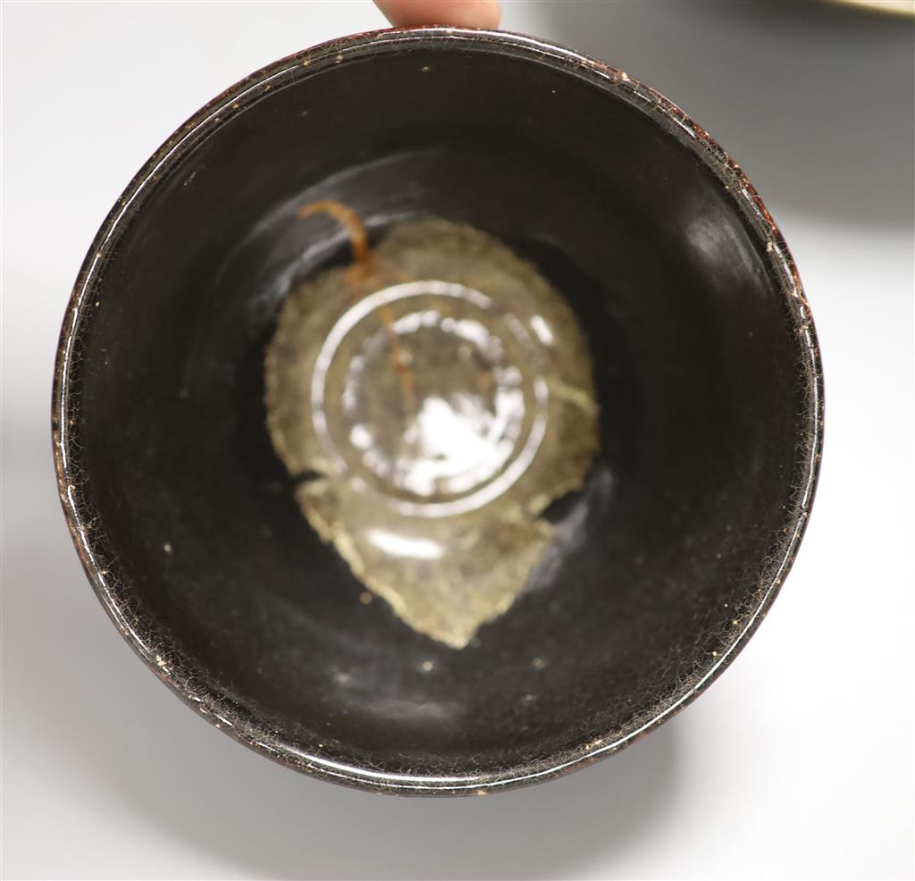 Two Chinese Henan type black glazed bowls, diameter 16cm